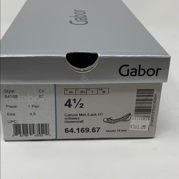 Gabor black shimmering leather laser cut flats - Picture 11 of 12